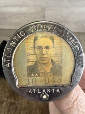 Vintage Atlantic Steel Company - Atlanta, Georgia Metal Employee Photo Badge